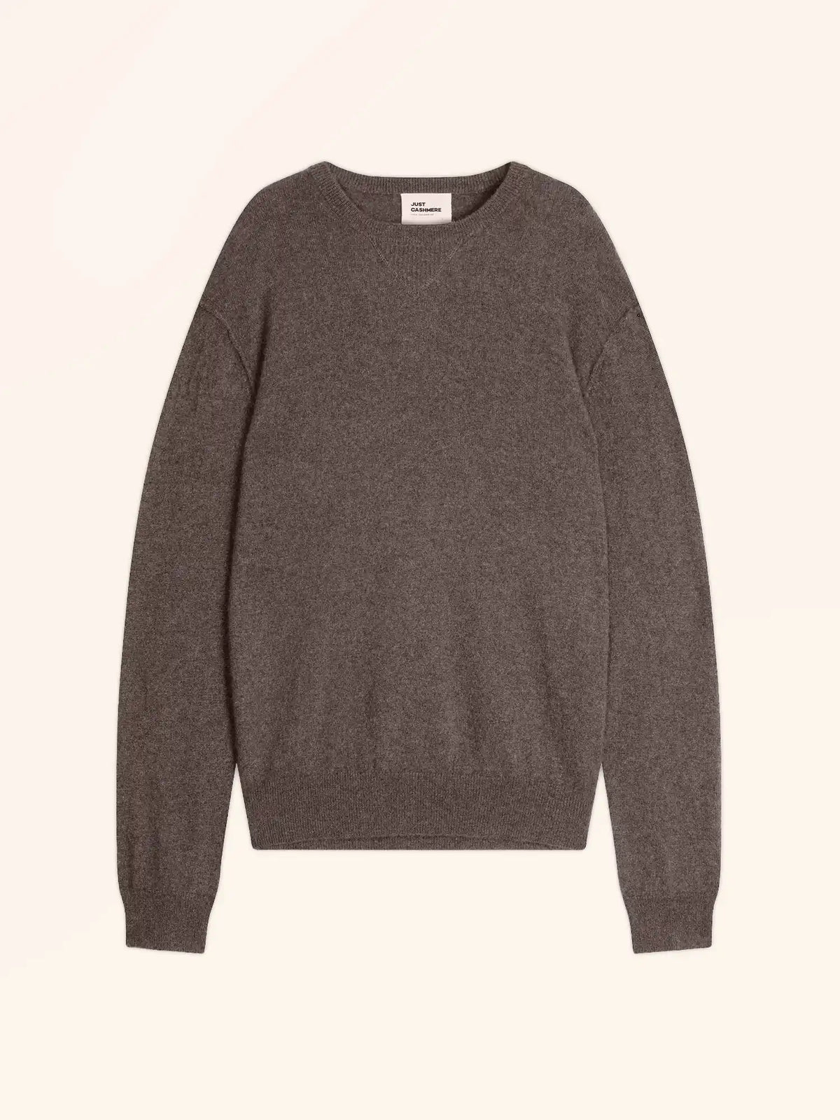 NOE Pull Col Rond Taupe Chiné