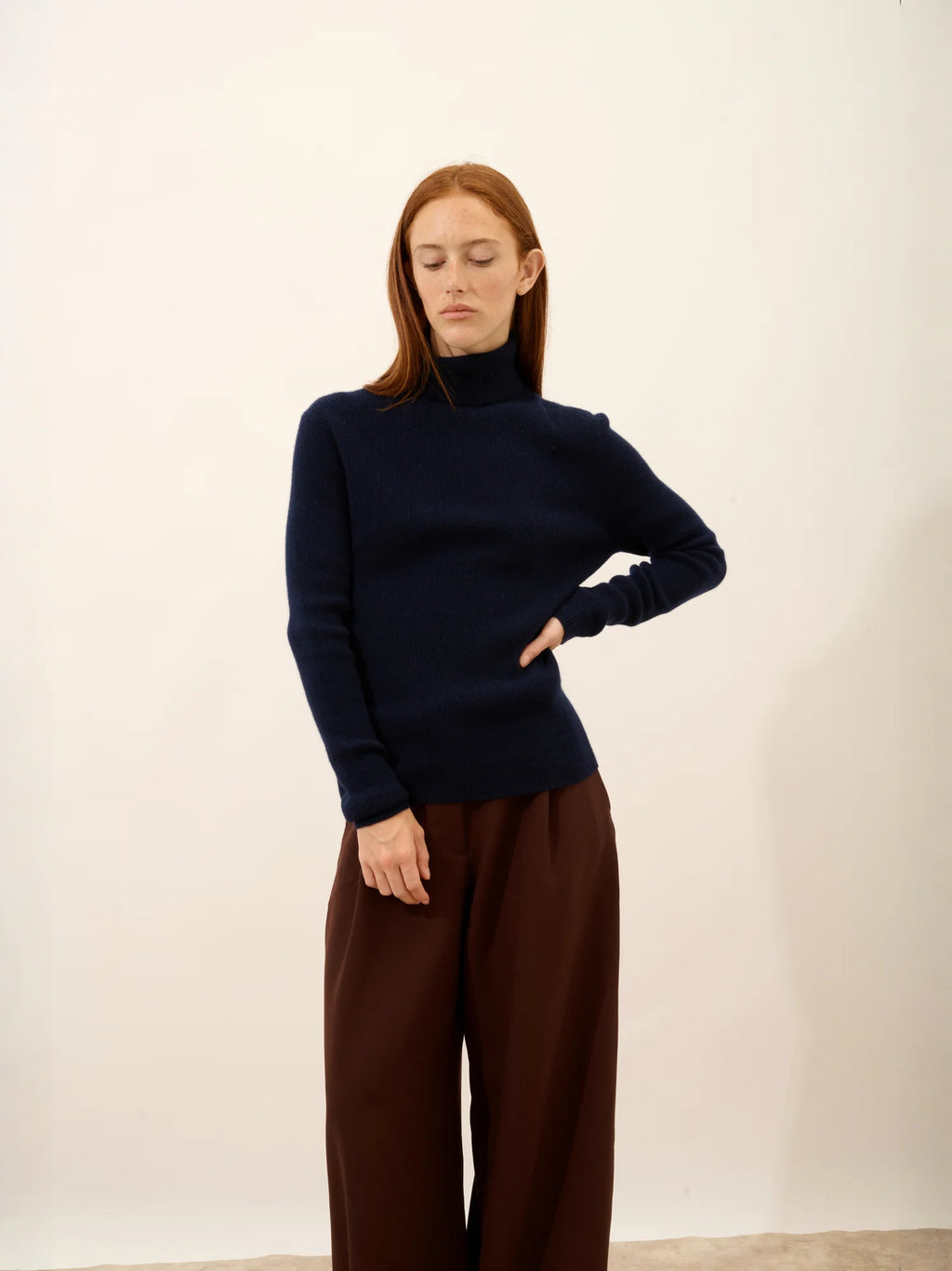 LANAIS Pull Col Roulé Bleu Marine