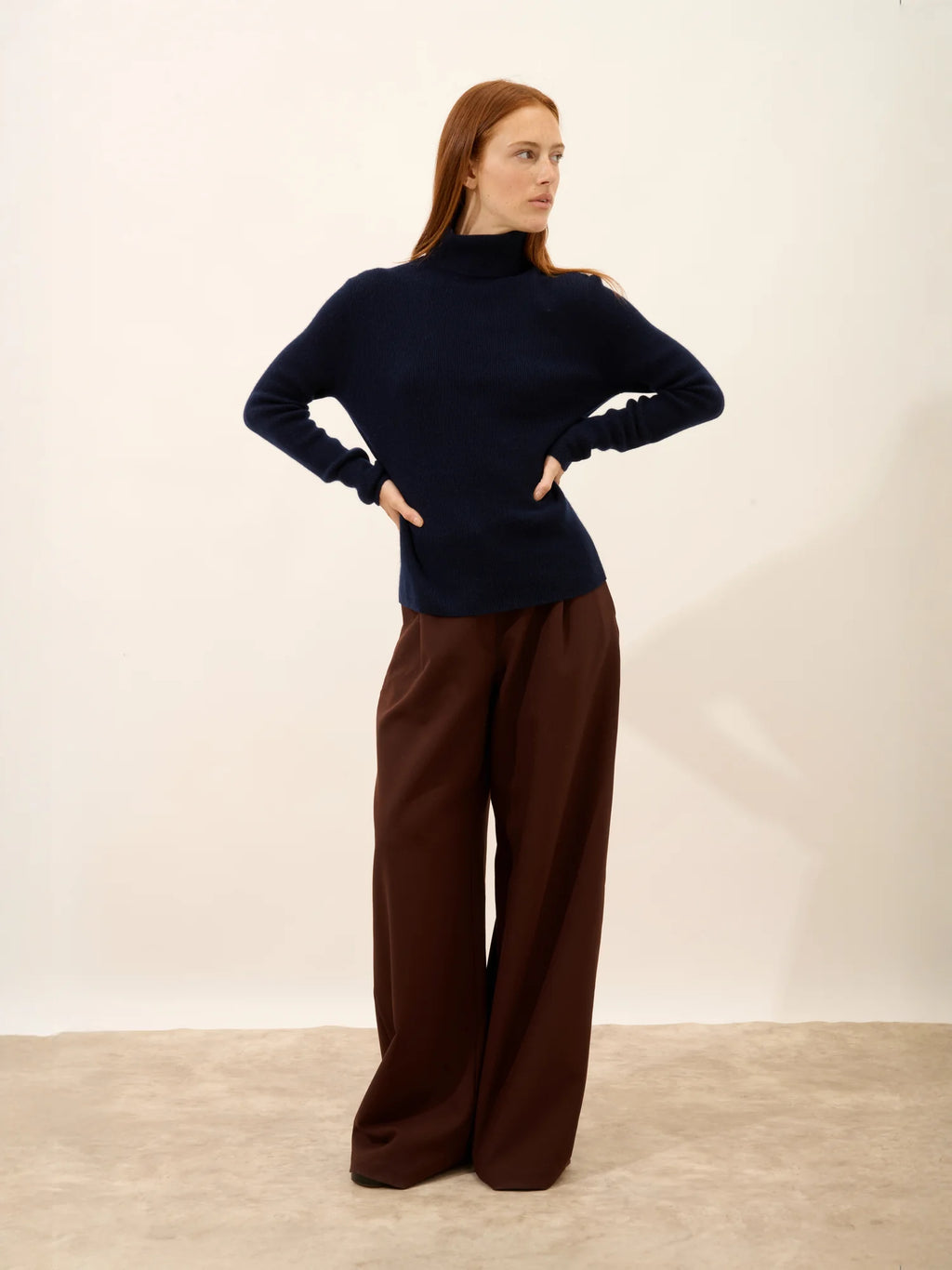 LANAIS Pull Col Roulé Bleu Marine