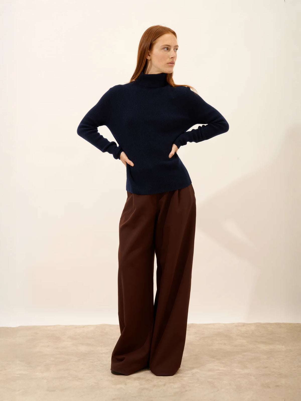 LANAIS Pull Col Roulé Bleu Marine