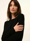 AVANA Pull Col Rond Noir