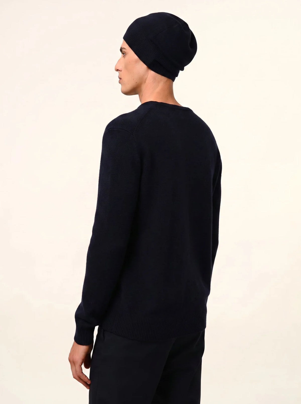 GABIN Pull Col Rond 4 Fils Bleu Marine