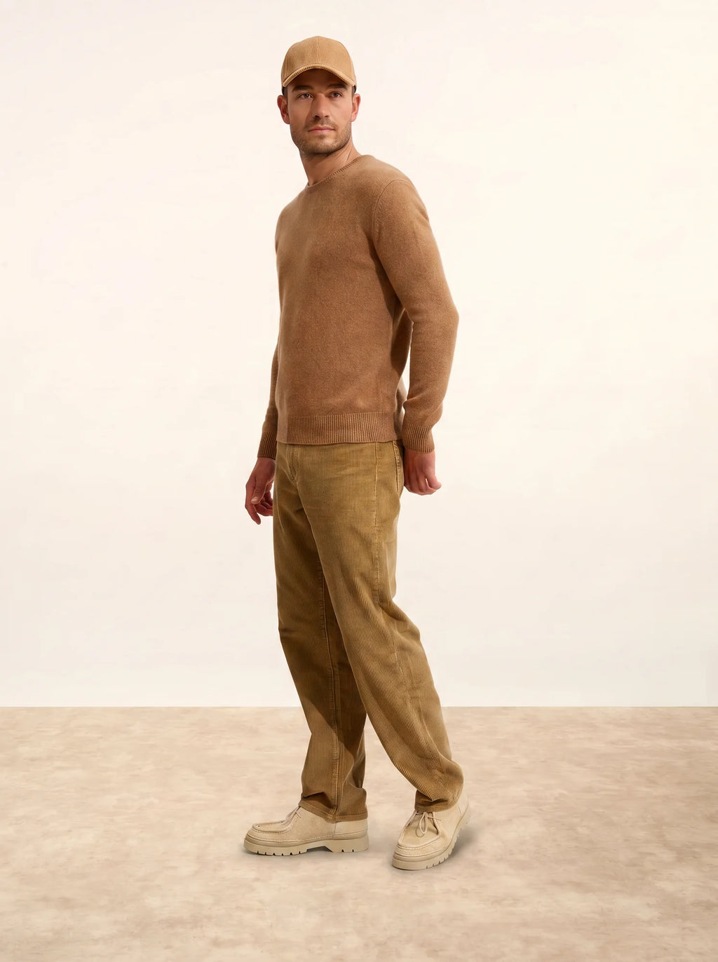 GABIN Pullover Rundhalsausschnitt 4-fädig Haselnussbraun