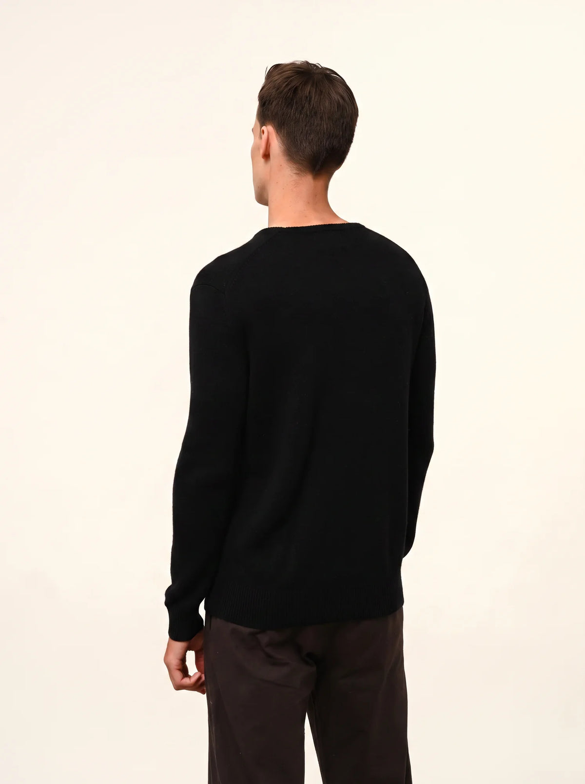 GABIN Pull Col Rond 4 Fils Noir