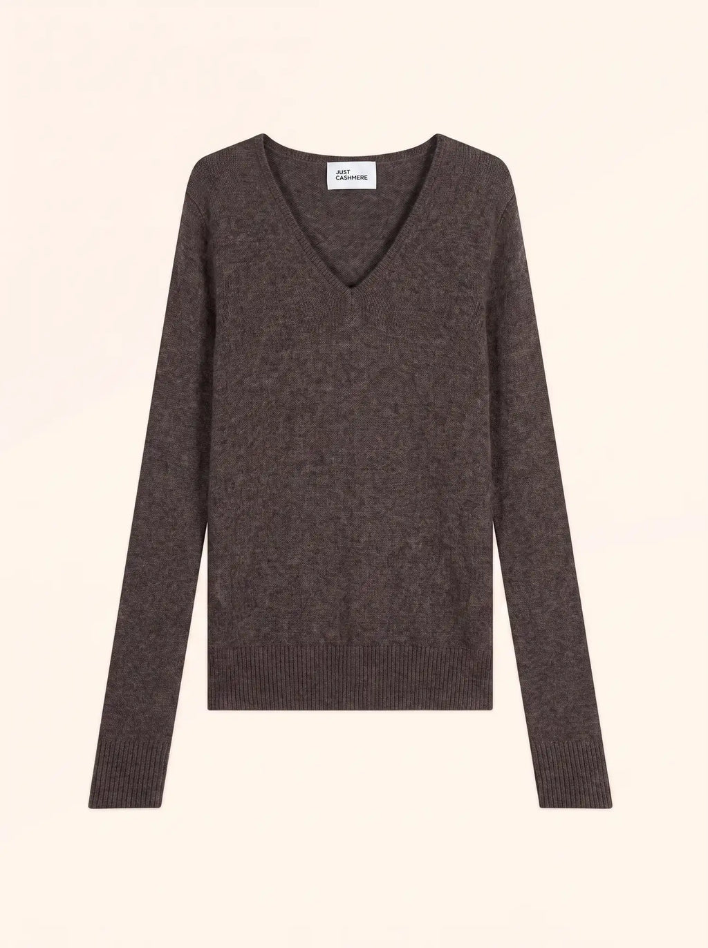 ABBY Sweater V-Neck 4 Ply Heather Taupe
