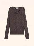 ABBY Sweater V-Neck 4 Ply Heather Taupe