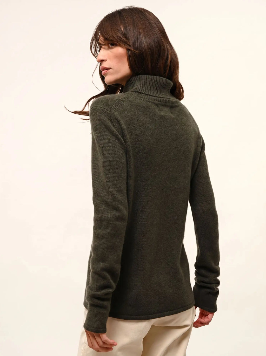 MATT Pullover Rollkragen 4-fädig Khaki
