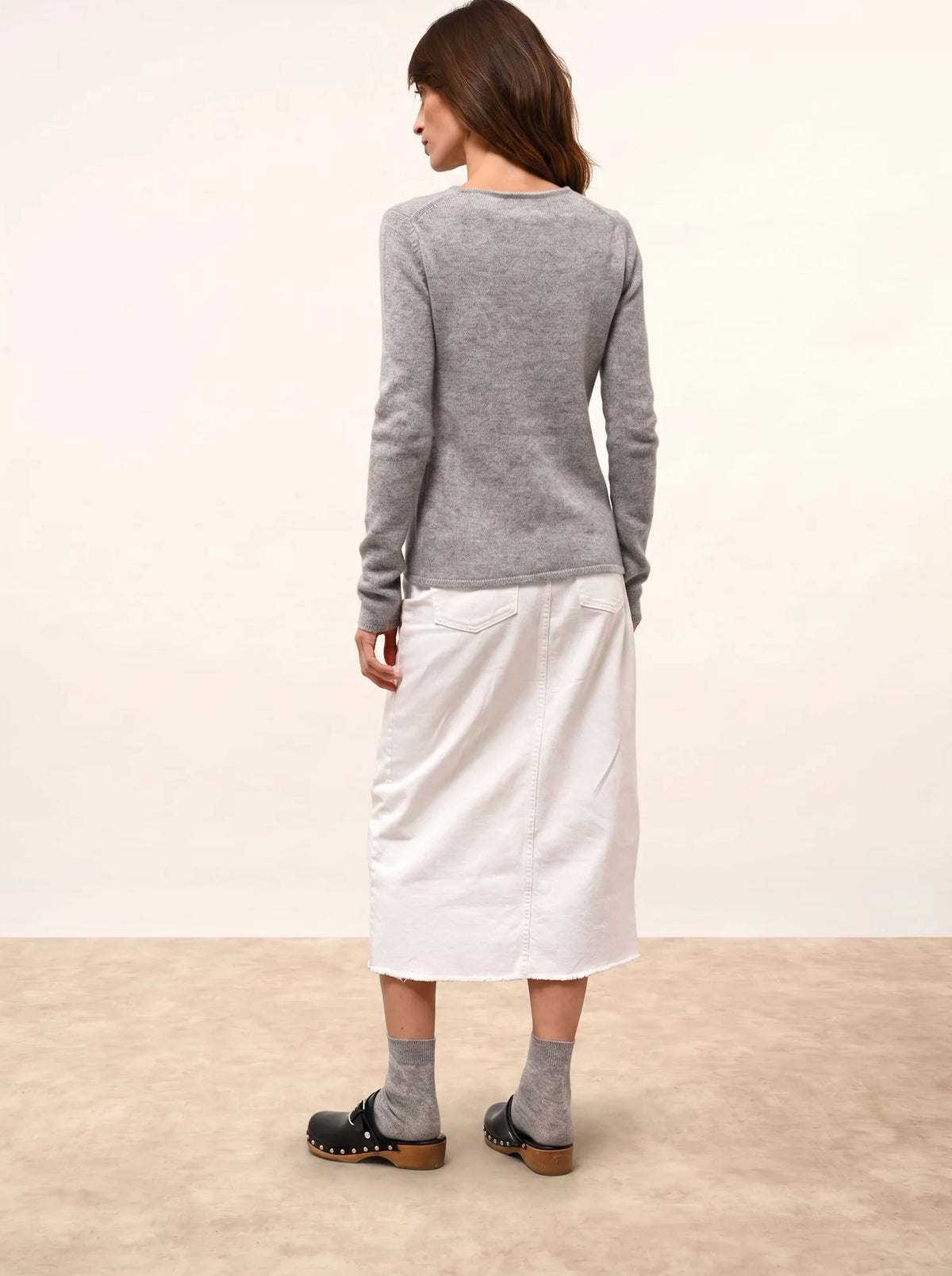 JOYCE Pull Col Rond 4 Fils Nuage Chiné