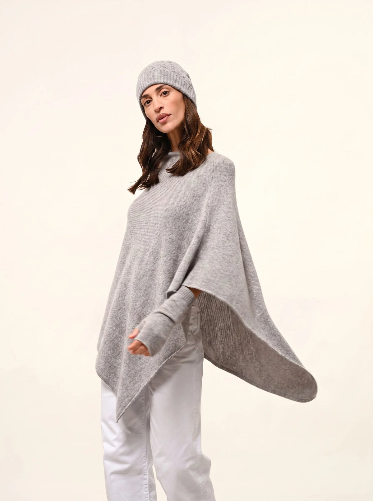 SALLY Poncho 4 Fils Nuage Chiné