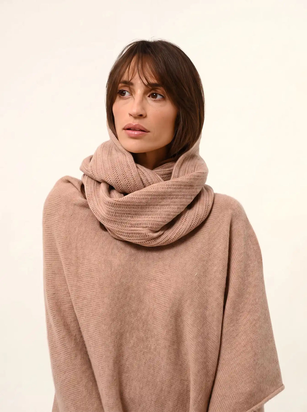 HUTTON Tour de Cou 4 Fils Camel Chiné
