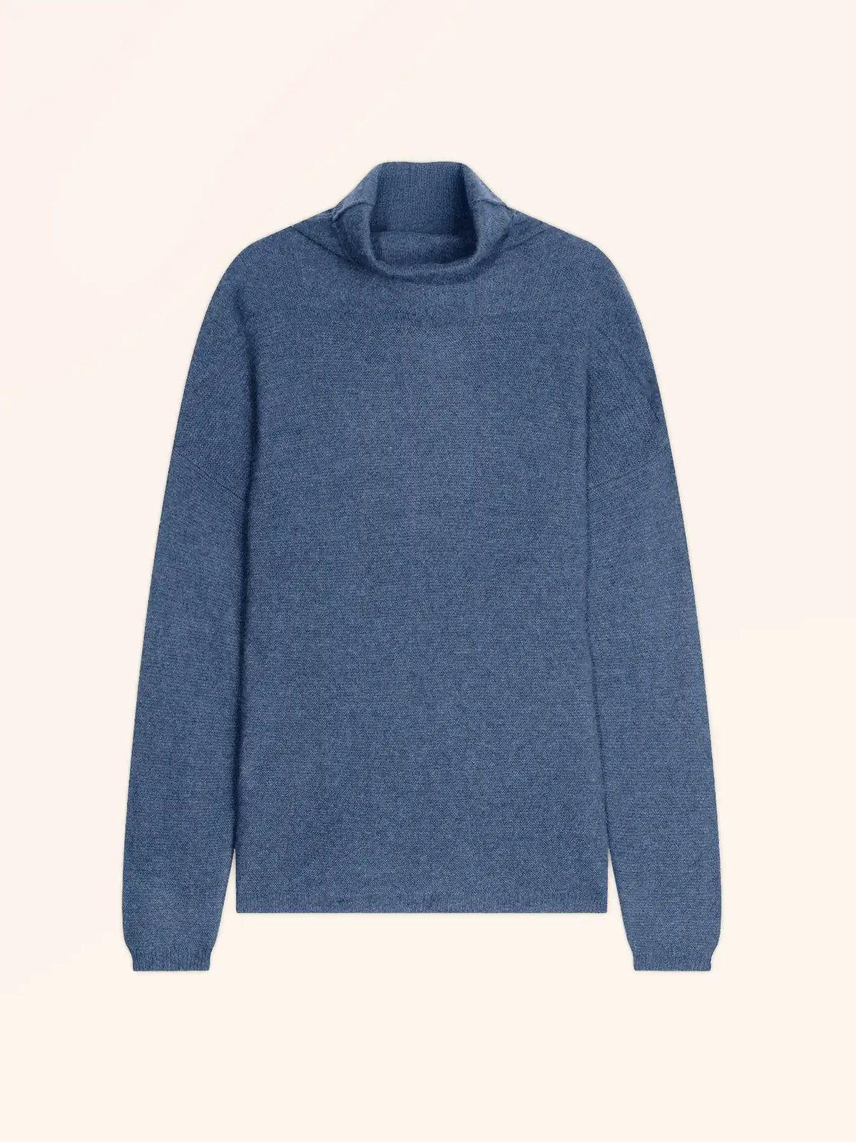 BLANTYRE Pull Col Roulé Bleu Denim