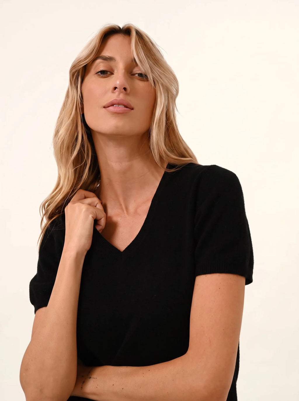 GLAMIS T-Shirt V-Ausschnitt Schwarz