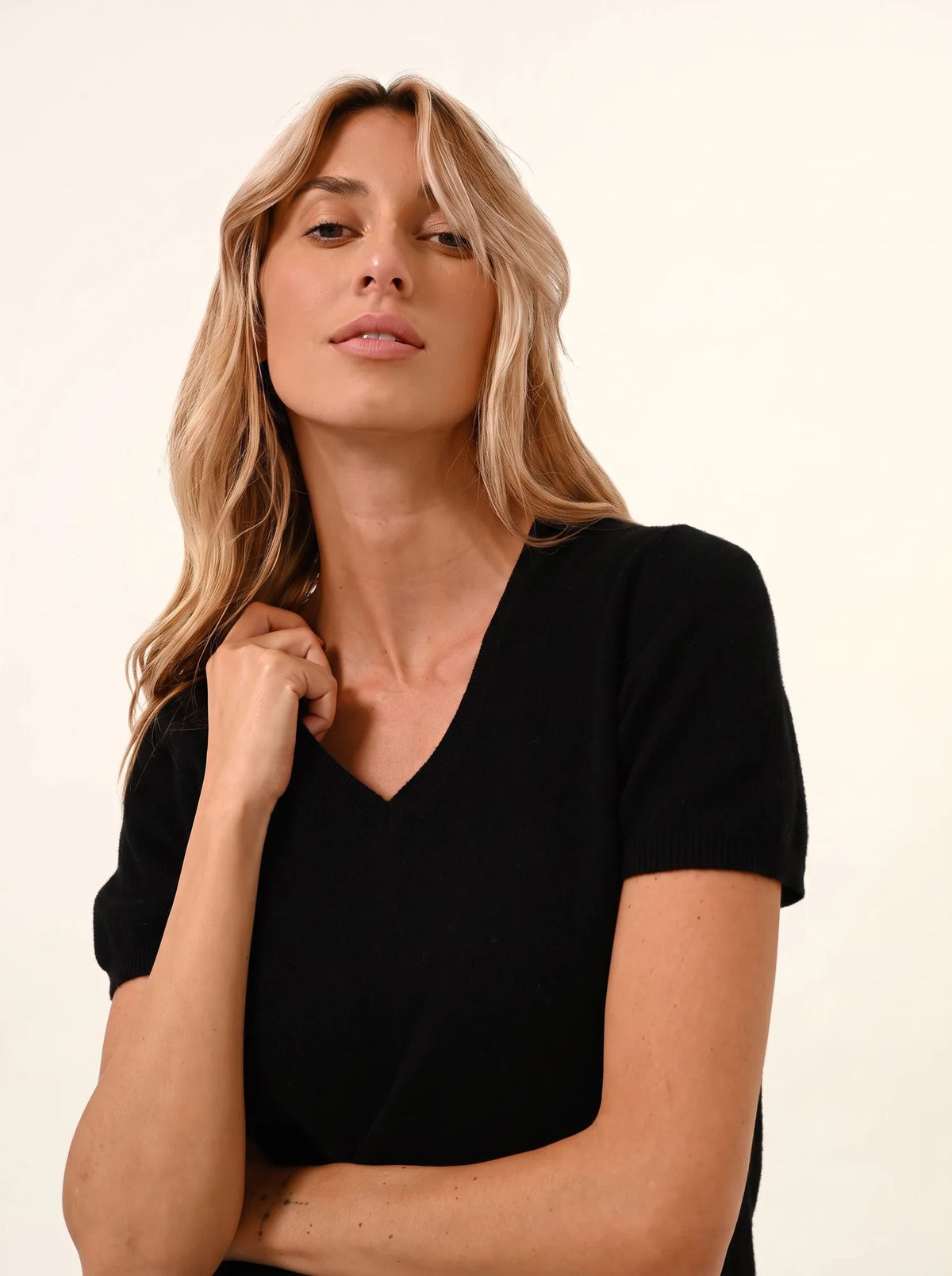 GLAMIS T-Shirt V-Ausschnitt Schwarz