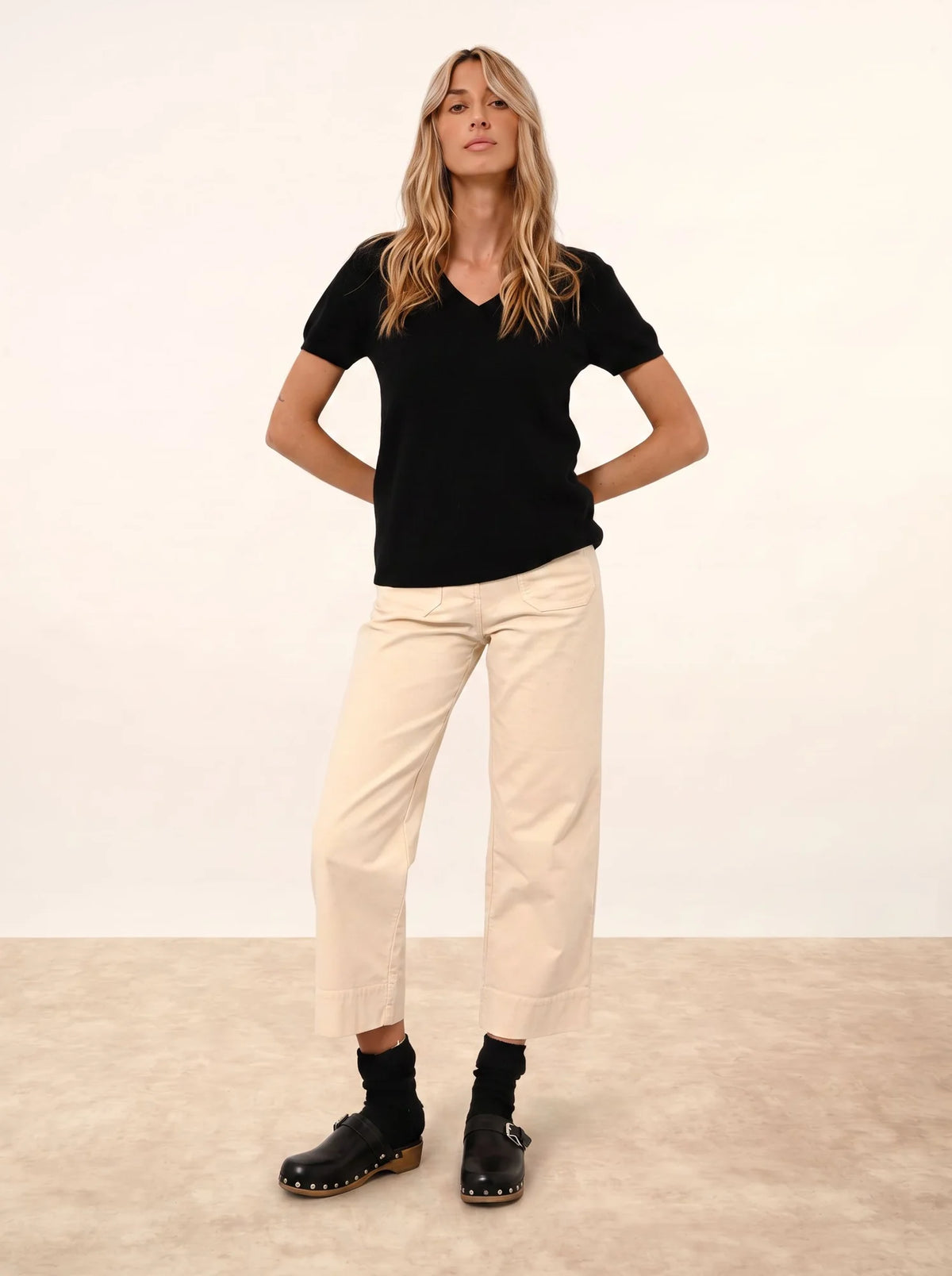 GLAMIS T-Shirt V-Ausschnitt Schwarz