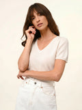 GLAMIS T-Shirt V-Ausschnitt Elfenbein