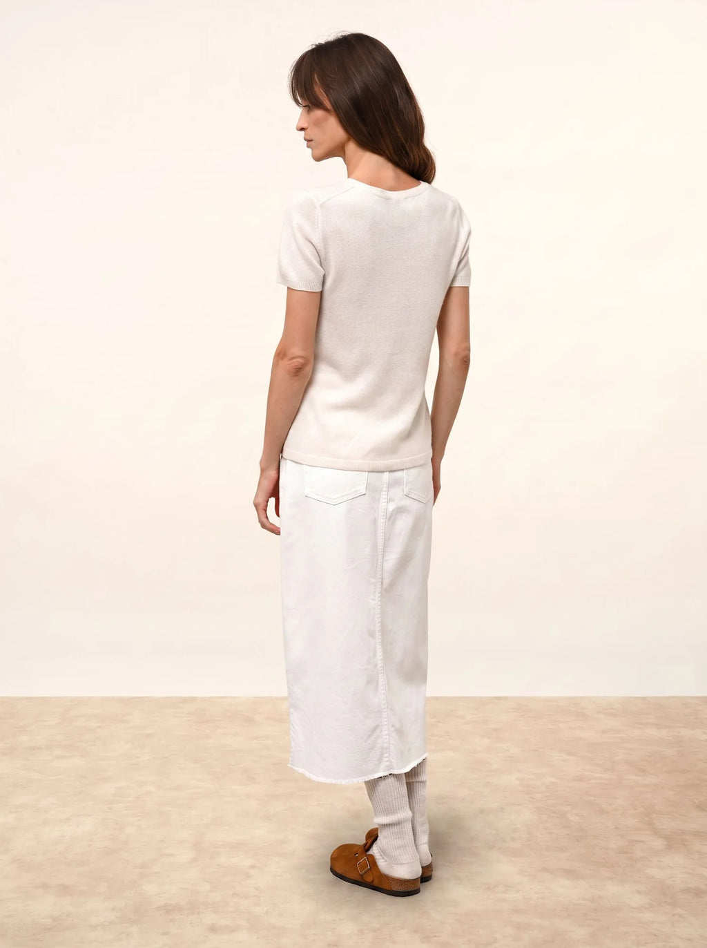 GLAMIS T-Shirt V-Ausschnitt Elfenbein