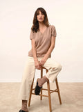 GLAMIS T-Shirt V-Neck Heather Camel