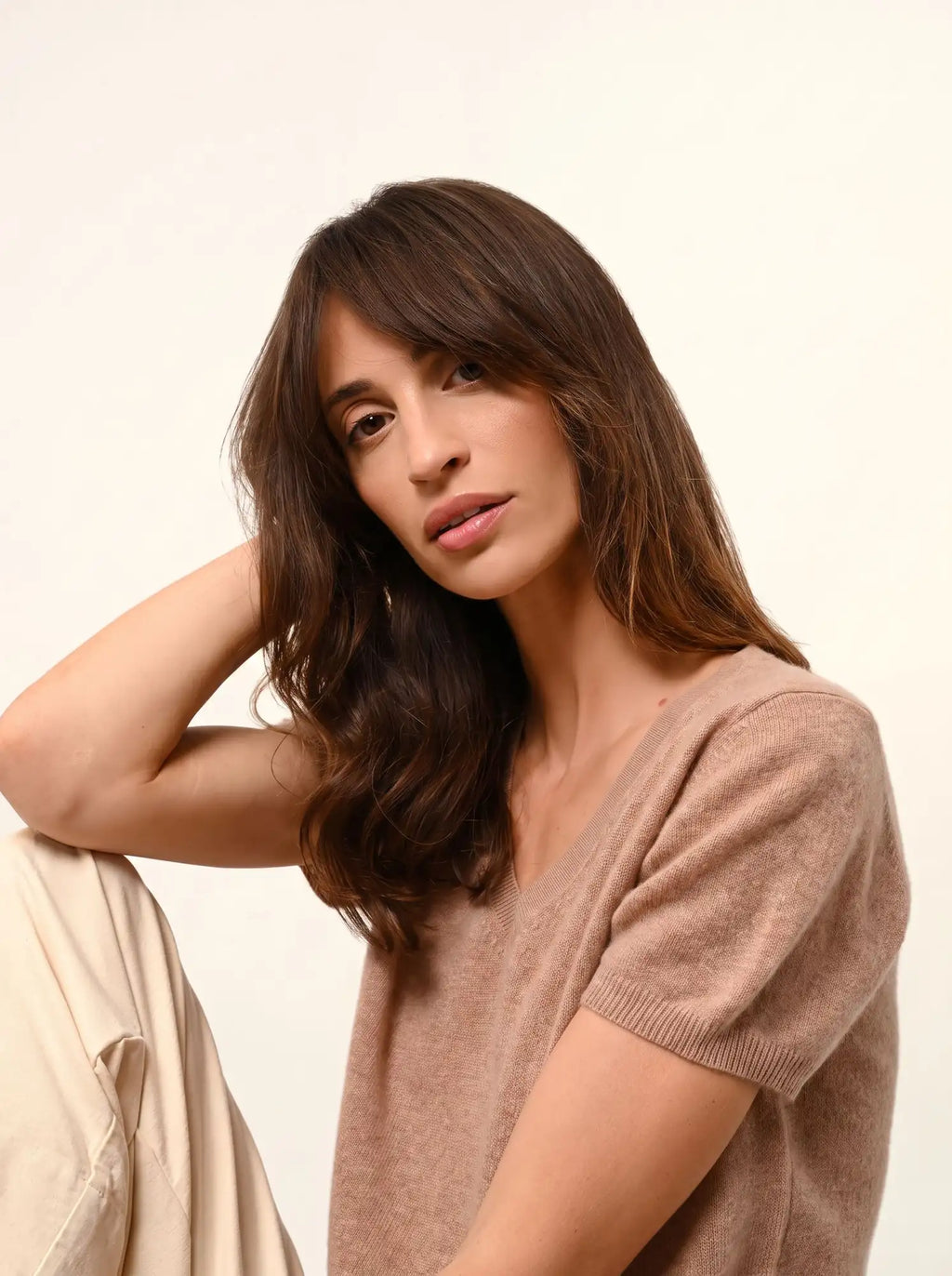 GLAMIS T-Shirt V-Neck Heather Camel