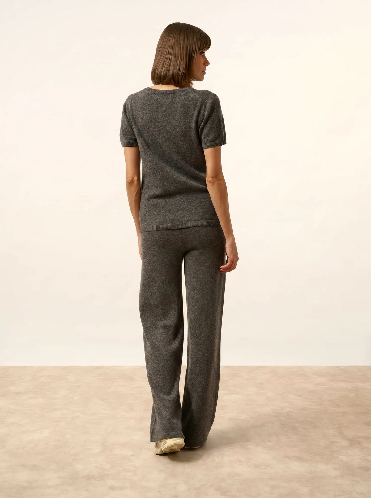 GLAMIS T-Shirt Col V Anthracite Chiné
