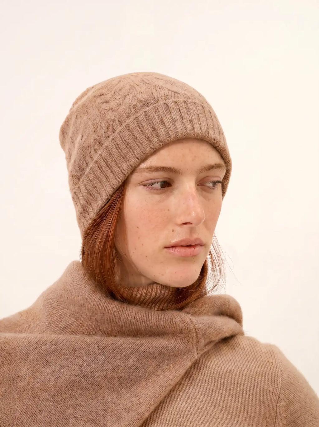 CLEO bonnet 4 fils camel chiné