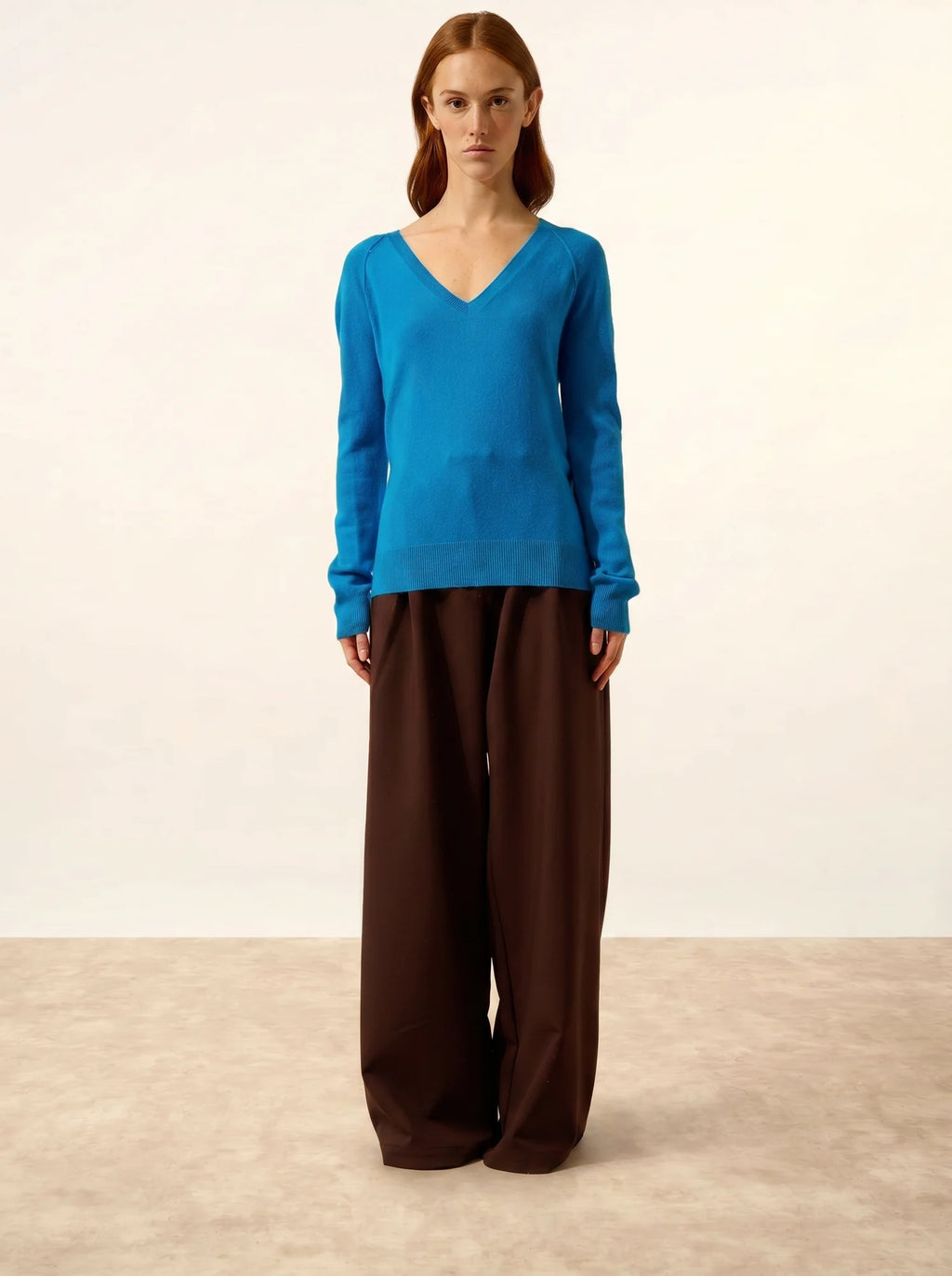 PHOEBE Pullover V-Ausschnitt Azurblau
