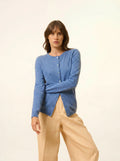 KATHARINE Cardigan Col Rond Bleu Denim