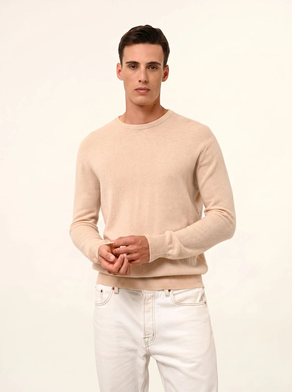 HOWARD Pull Col Rond Sable