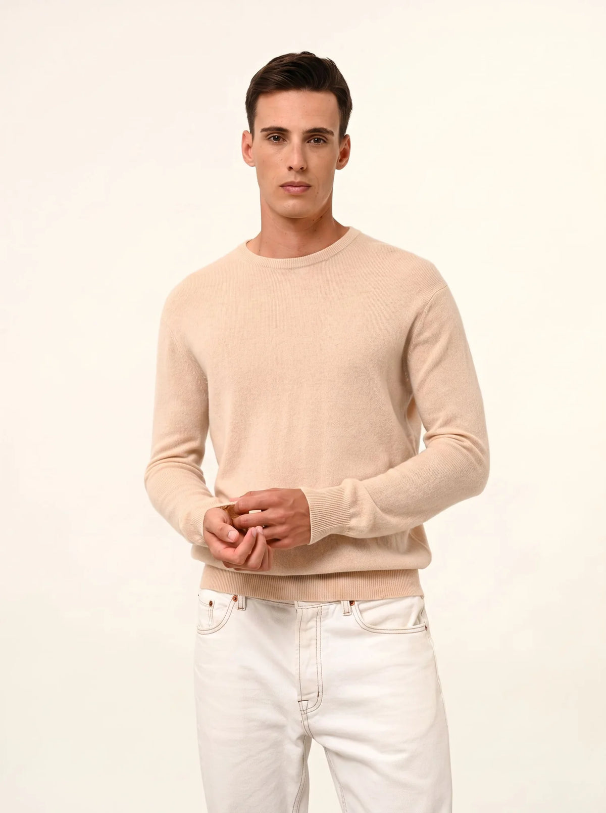 HOWARD Pull Col Rond Sable