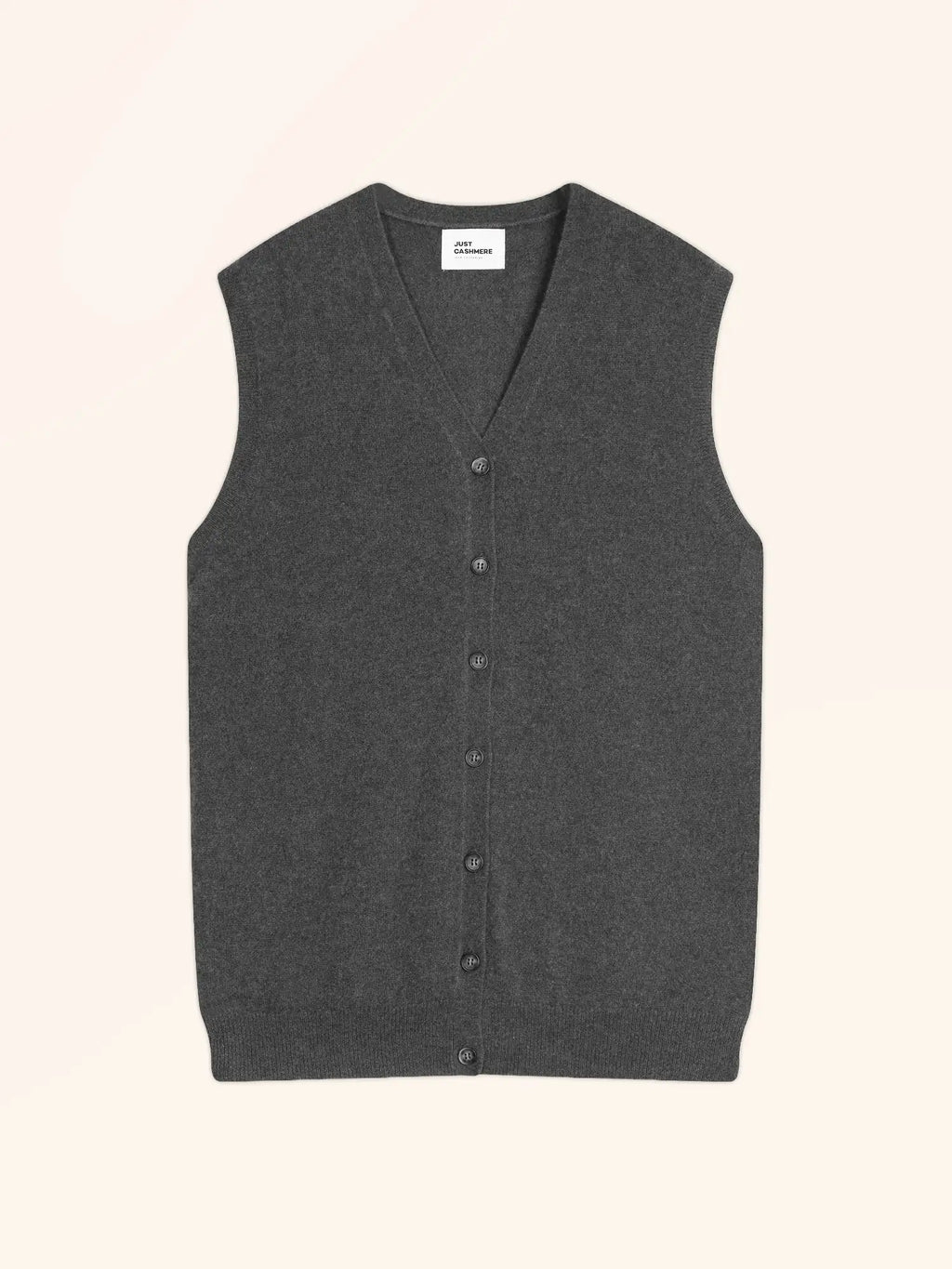LANA Cardigan Col V sans Manches Anthracite Chiné