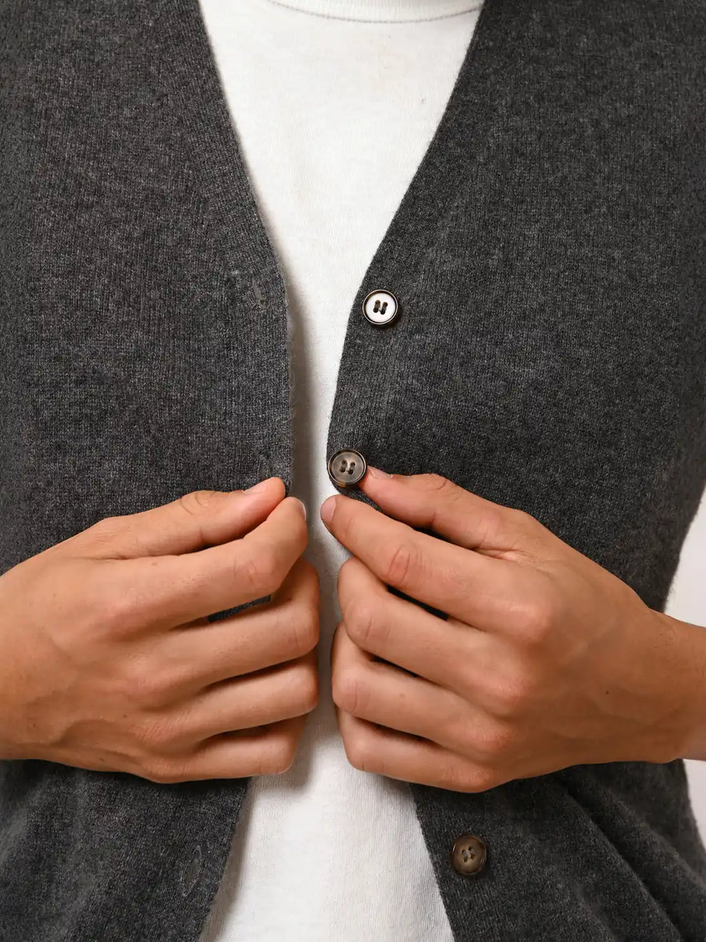 LANA Cardigan Col V sans Manches Anthracite Chiné