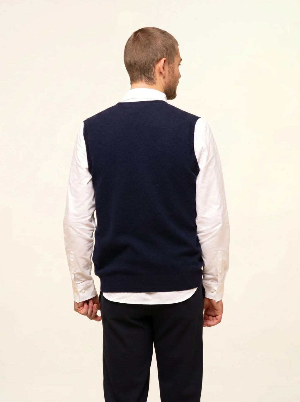 LANA Cardigan Col V sans Manches Bleu Marine