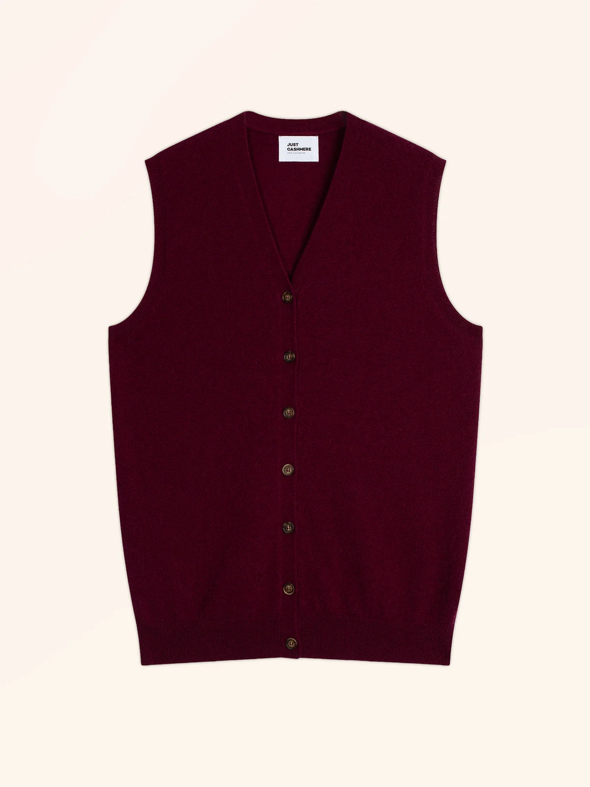 LANA Cardigan Col V sans Manches Bordeaux