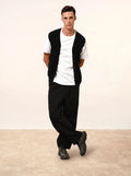 LANA Cardigan Col V sans Manches Noir