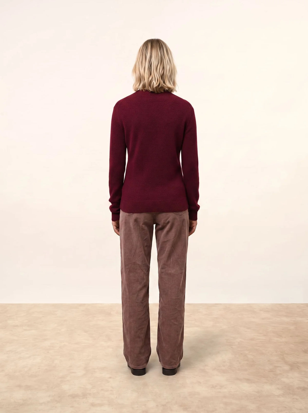 LANAIS Pull Col Roulé Bordeaux