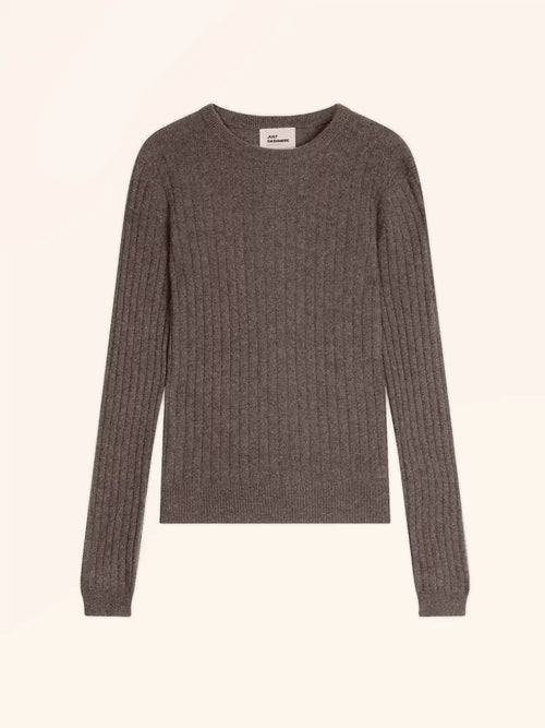 AVANA Sweter z Okrągłym Dekoltem Taupe Melanż