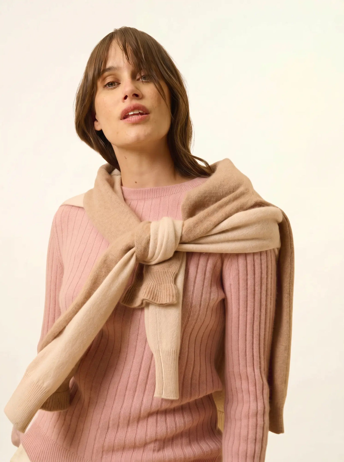 AVANA Pull Col Rond Bois de Rose