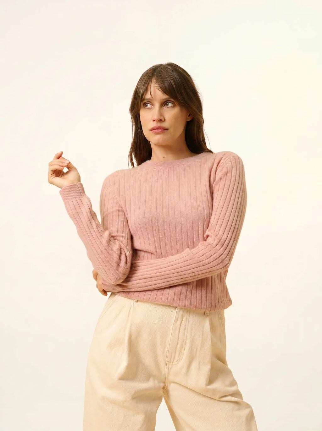 AVANA Pull Col Rond Bois de Rose