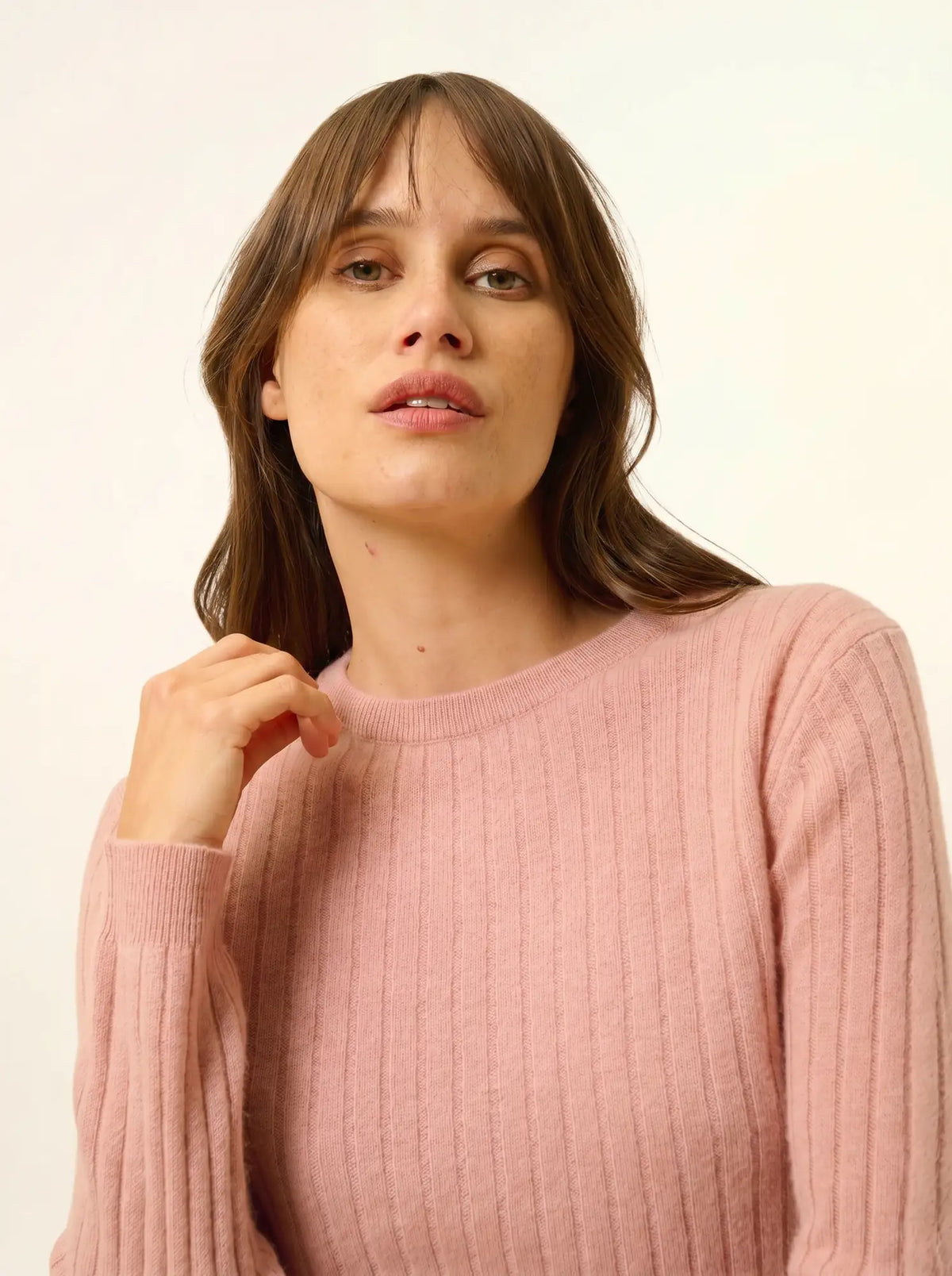 AVANA Pull Col Rond Bois de Rose