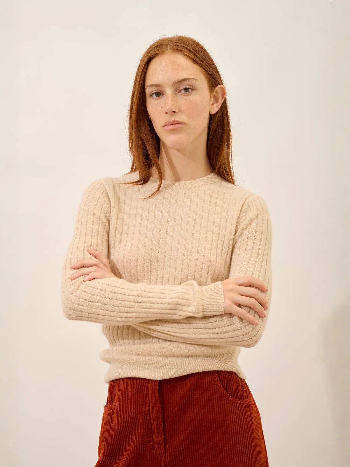 AVANA Pull Col Rond Sable