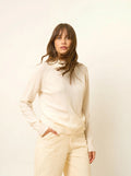 LILLY Pull Col Roulé Ivoire
