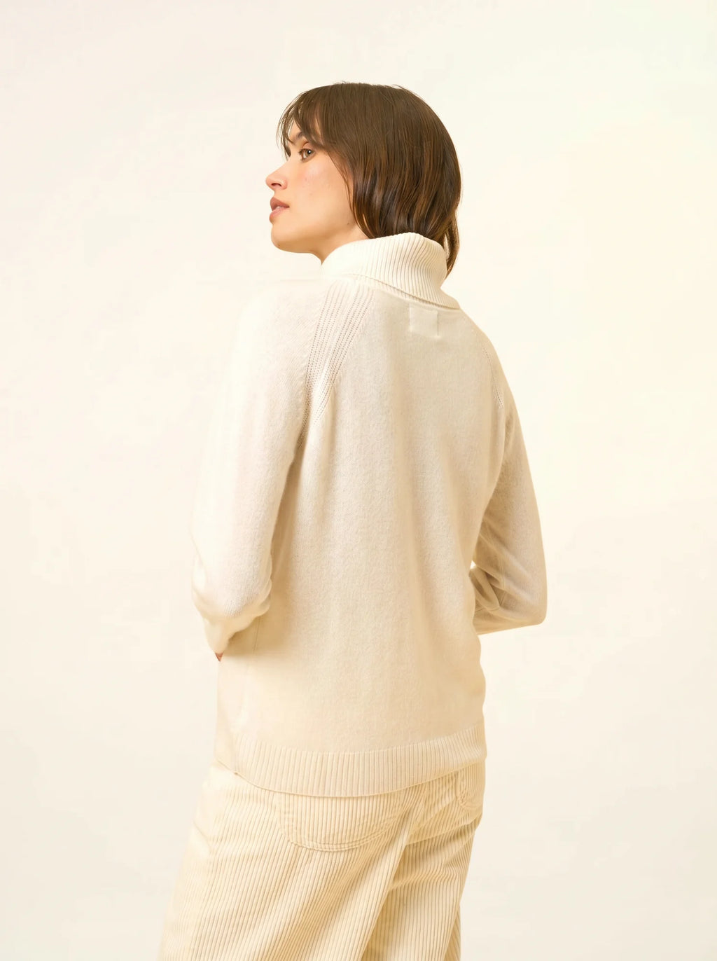 LILLY Pull Col Roulé Ivoire