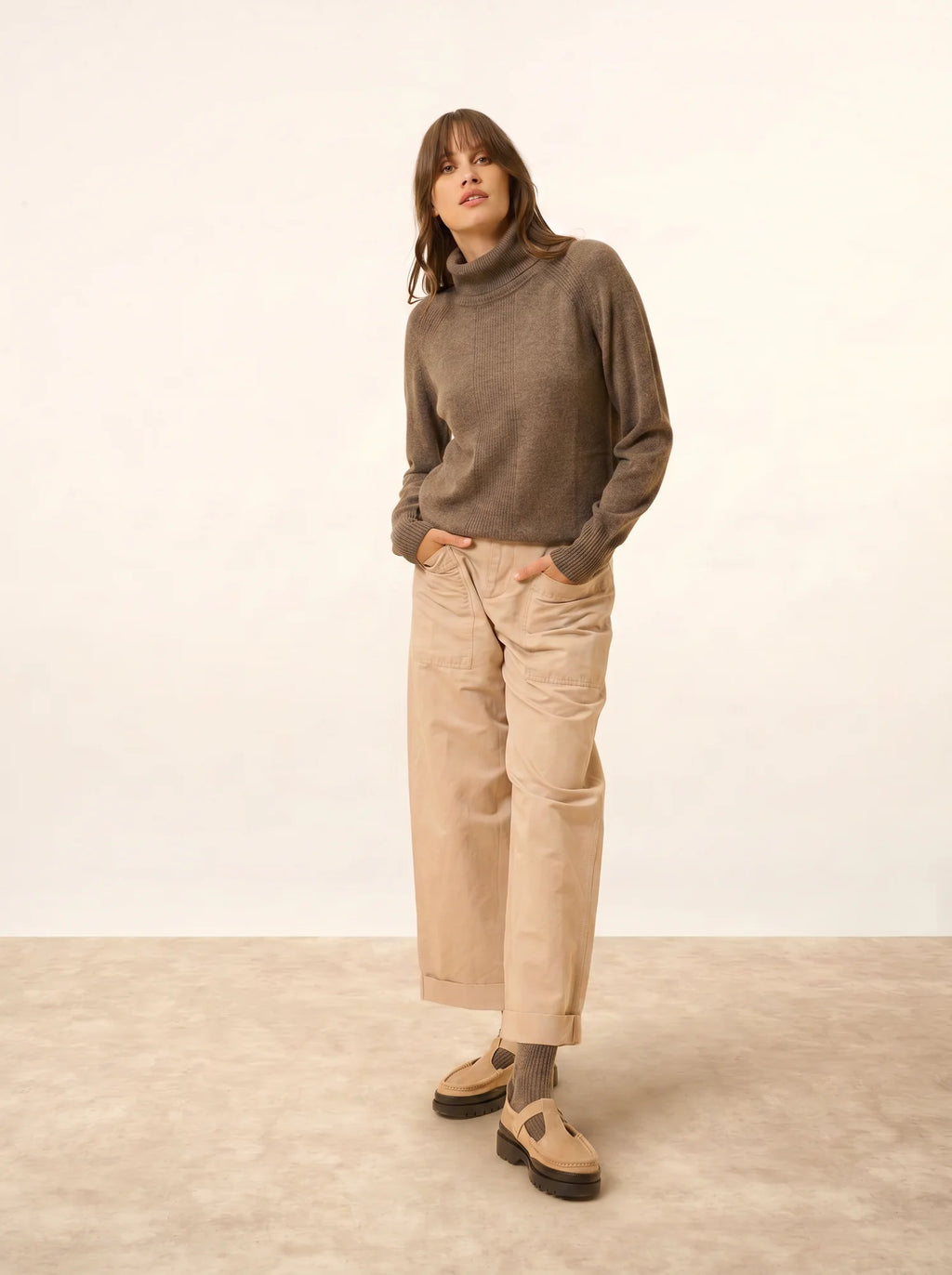 LILLY Sweater Turtleneck Heather Taupe