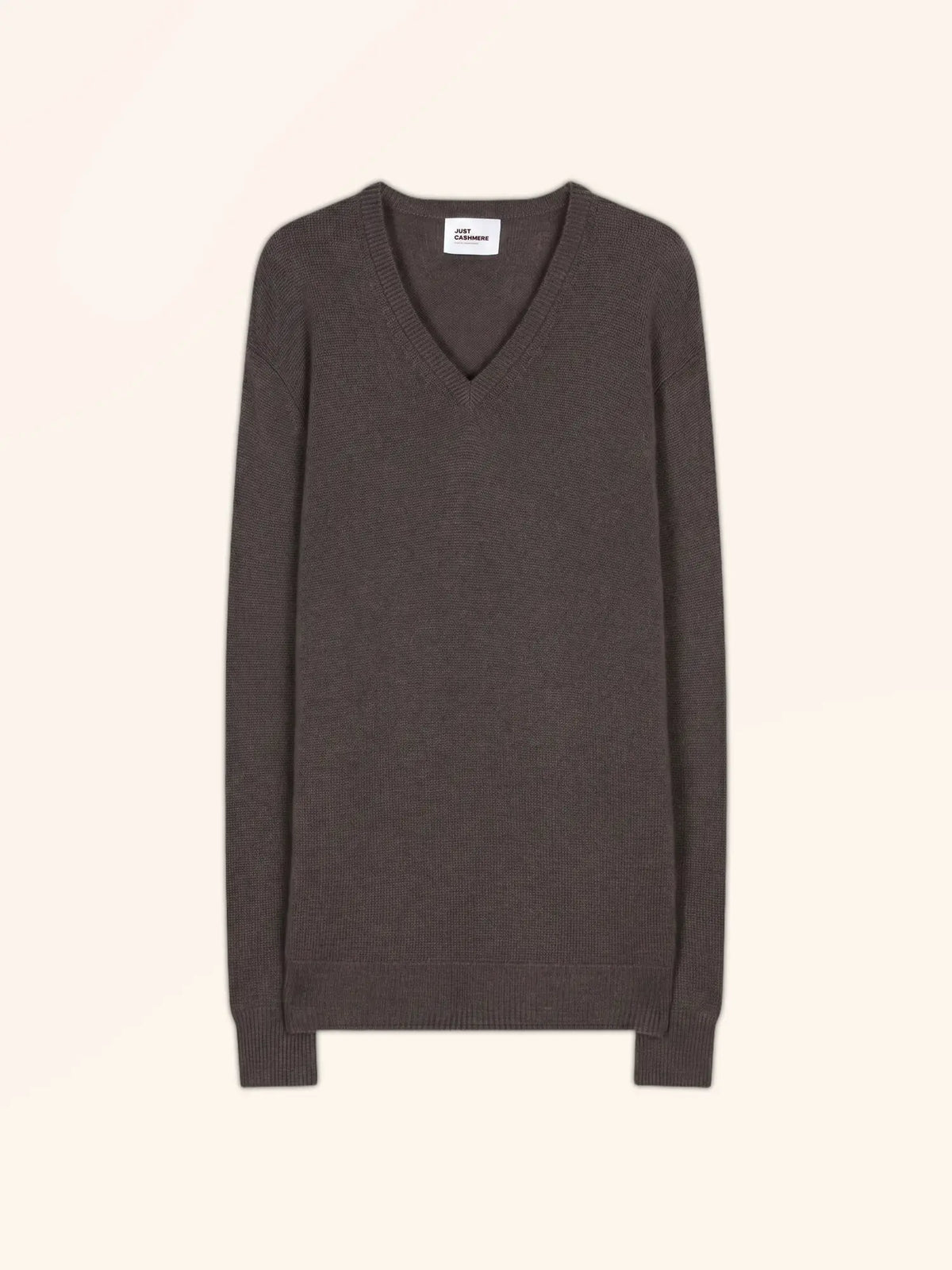 NATHAN Pull Col V 4 Fils Taupe Chiné