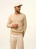 NATHAN Pull Col V 4 Fils Sable