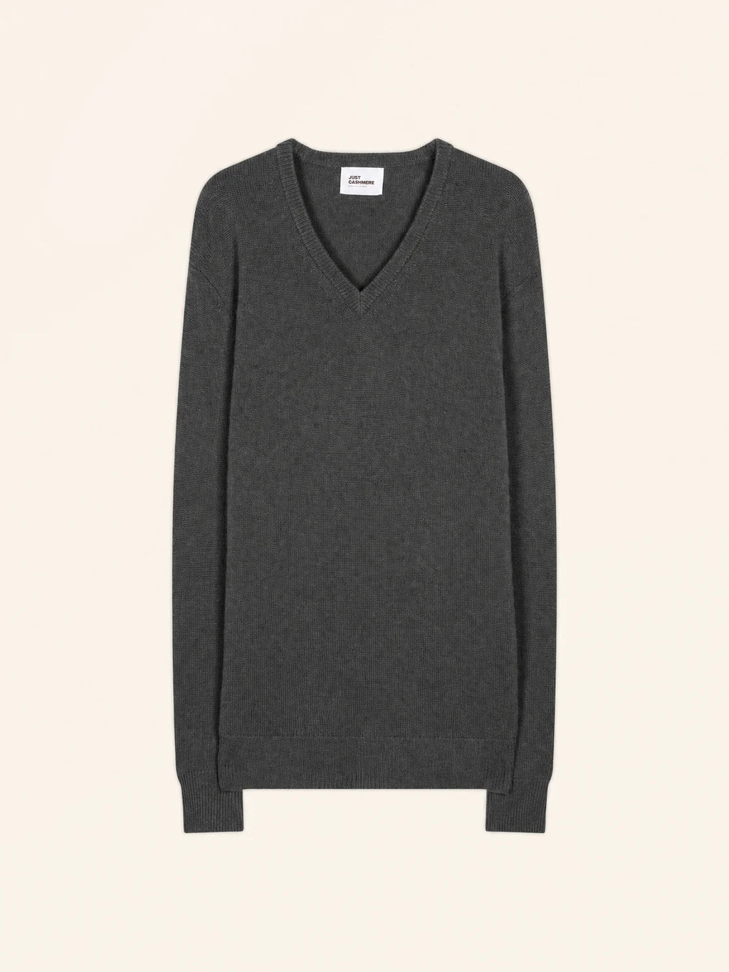 NATHAN Sweater V-Neck 4 Ply Heather Charcoal