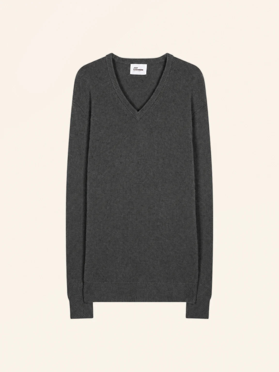 NATHAN Sweater V-Neck 4 Ply Heather Charcoal