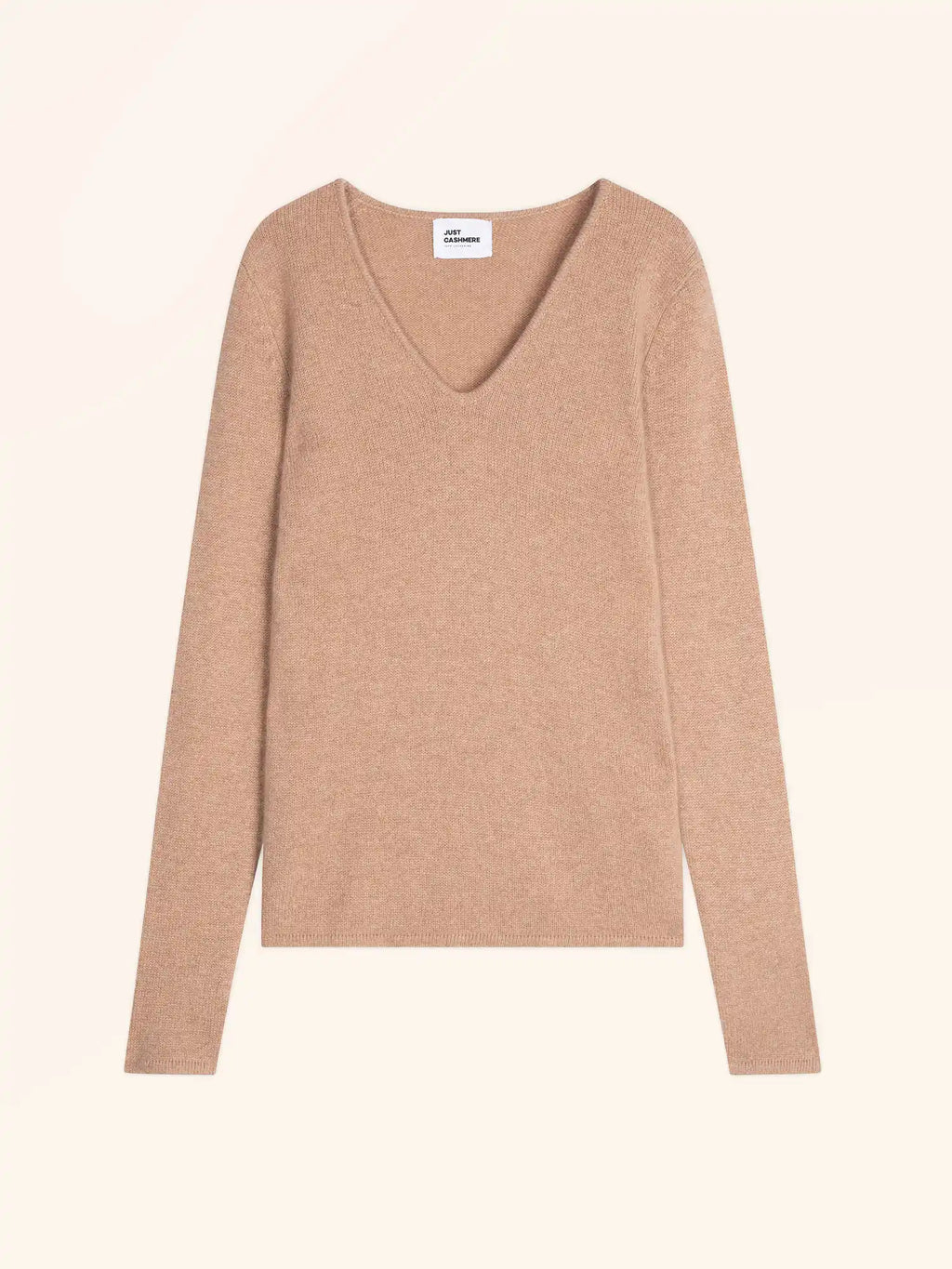 ABBY Pull Col V 4 Fils Camel Chiné