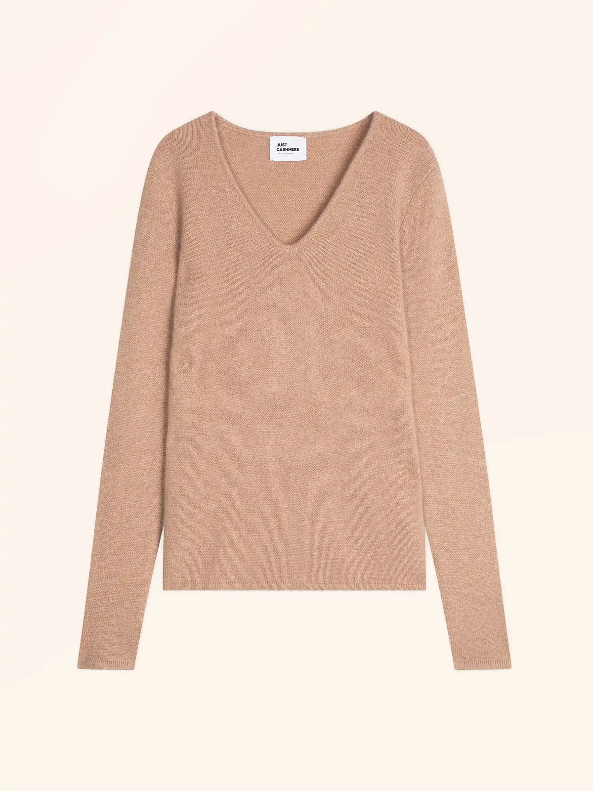 ABBY Pull Col V 4 Fils Camel Chiné
