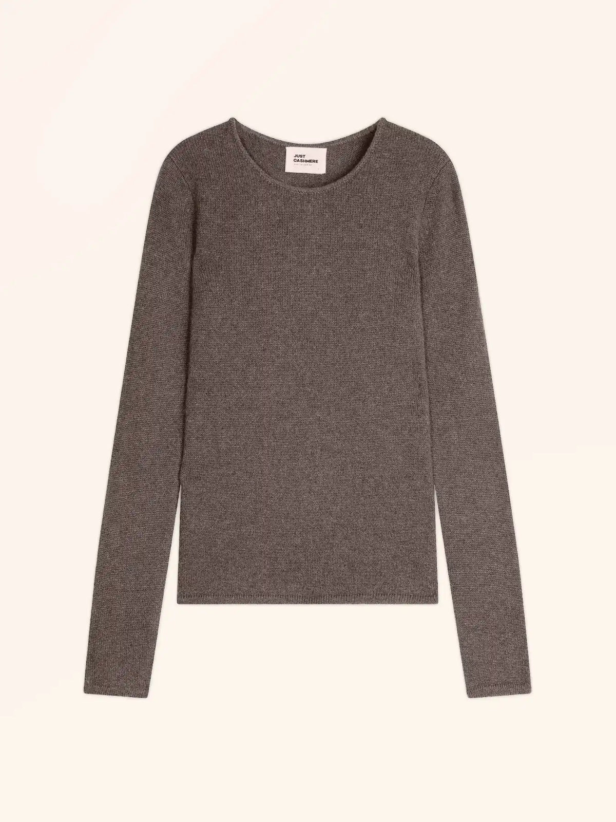 JOYCE Pull Col Rond 4 Fils Taupe Chiné