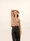 JOYCE Pull Col Rond 4 Fils Camel Chiné